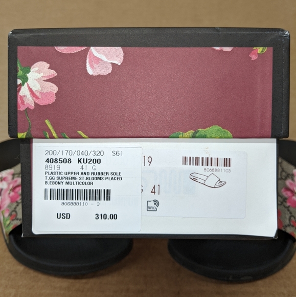 GUCCI GG BLOOMS SUPREME SLIDE SANDAL 408508 KU200 - Picture 2 of 8